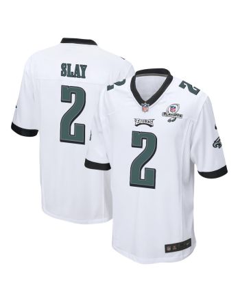 Darius Slay 2 Philadelphia Eagles 2023 Playoffs Patch Game Men Jersey - White