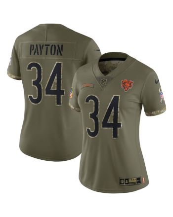 Walter Payton Chicago Bears Women's 2022 Salute To Service Retired Player Limited Jersey - Olive