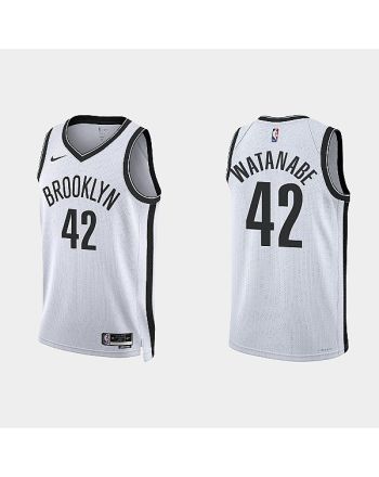 Brooklyn Nets Yuta Watanabe 42 2022-23 Association Edition White Men Jersey Swingman