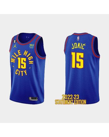 Denver Nuggets Nikola Jokic 15 Royal Blue 2022-23 Statement Edition Men Jersey