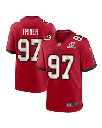 Zach Triner 97 Tampa Bay Buccaneers 2024 Divisional Patch Game Men Jersey - Red