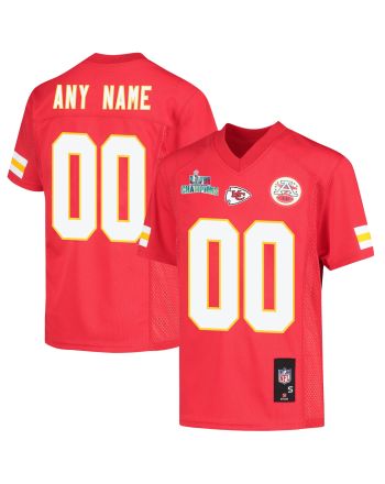 Custom Kansas City Chiefs Super Bowl LVII Champions Youth Game Jersey - Red