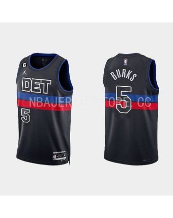 Detroit Pistons 5 Alec Burks 2022-23 Statement Edition Black Men Jersey