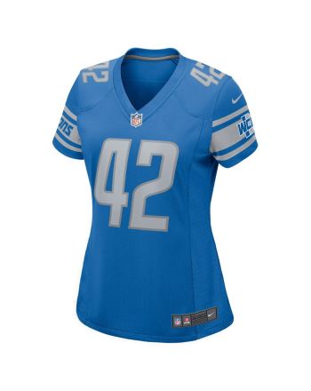 Justin Jackson 42 Detroit Lions Women's Player Game Jersey - Blue