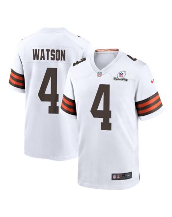 Deshaun Watson 4 Cleveland Browns 2023 Playoffs Patch Game Men Jersey - White