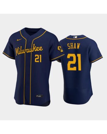 Milwaukee Brewers 21 Travis Shaw Alternate Team Navy Jersey Jersey