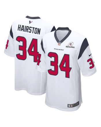 Troy Hairston 34 Houston Texans 2024 Divisional Patch Game Men Jersey - White