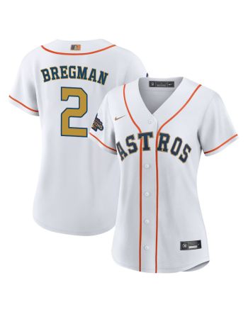 Alex Bregman 2 Houston Astros 2023 Gold Collection Women Jersey - White/Gold