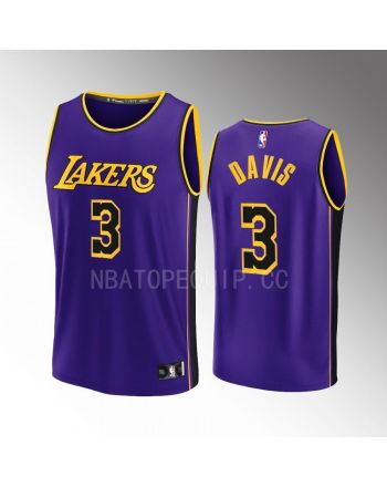 Los Angeles Lakers 3 Anthony Davis Statement Men Jersey 2022-23 Fast Break Purple