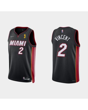 Miami Heat Gabe Vincent 2 Champions Cup Diamond Black Jersey Icon