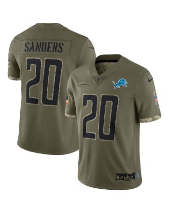 Barry Sanders Detroit Lions 2022 Salute To Service Retired Player Limited Jersey - Olive