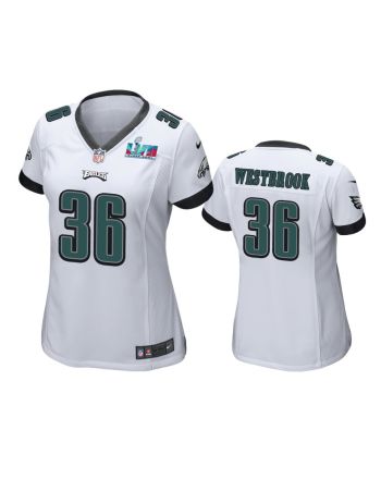 Brian Westbrook 36 Philadelphia Eagles Super Bowl LVII White Game Jersey - Women