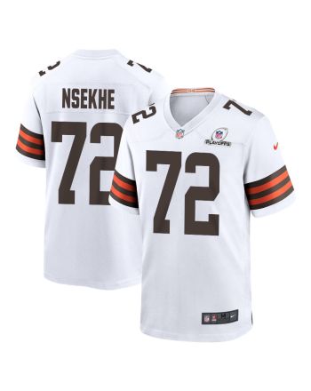 Ty Nsekhe 72 Cleveland Browns 2023 Playoffs Patch Game Men Jersey - White