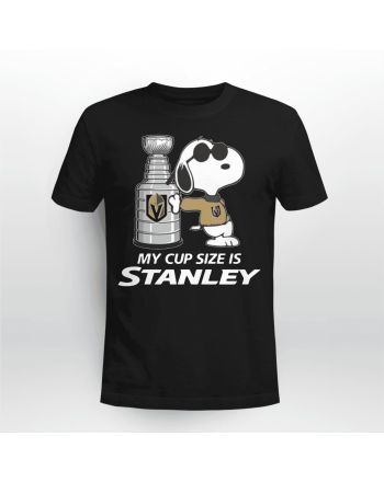 Vegas Golden Knights My Cup Size Is Stanley Snoopy T-Shirt - Black