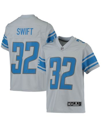 Andre Swift Detroit Lions Youth Inverted Team Game Jersey - Silver