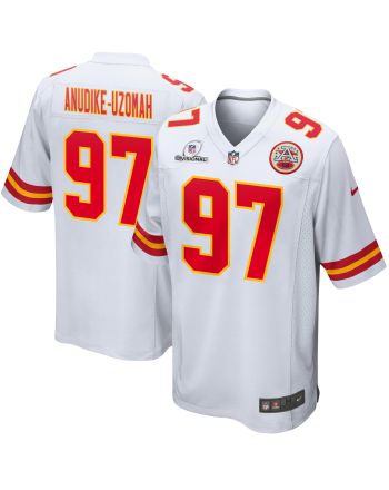 Felix Anudike-Uzomah 97 Kansas City Chiefs 2024 Divisional Patch Game Men Jersey - White