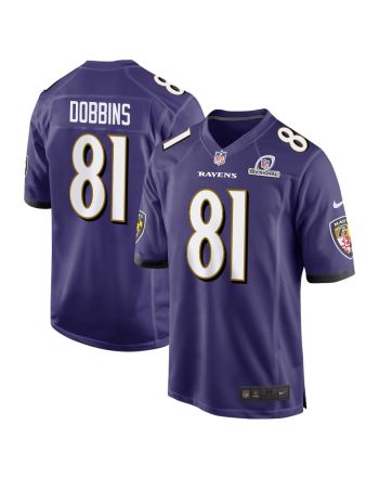 J.K. Dobbins 81 Baltimore Ravens 2024 Divisional Patch Game Men Jersey - Purple