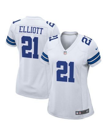 Ezekiel Elliott 21 Dallas Cowboys Women Team Game Jersey - White