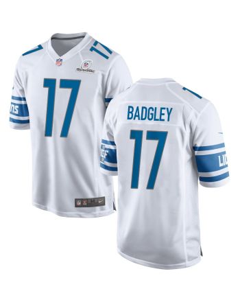 Michael Badgley 17 Detroit Lions 2024 Divisional Patch Game Men Jersey - White