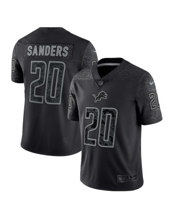 Barry Sanders 20 Detroit Lions Retired Player RFLCTV Limited Jersey - Black