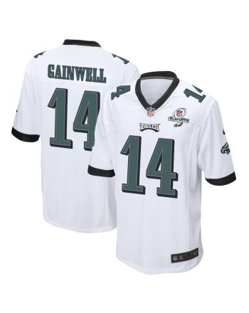 Kenneth Gainwell 14 Philadelphia Eagles 2023 Playoffs Patch Game Men Jersey - White