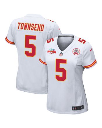 Tommy Townsend 5 Kansas City Chiefs Super Bowl LVII Champions 3 Stars Women Game Jersey - White