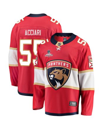 Florida Panthers Noel Acciari 55 Home 2023 Stanley Cup Champions Breakaway Men Jersey - Red