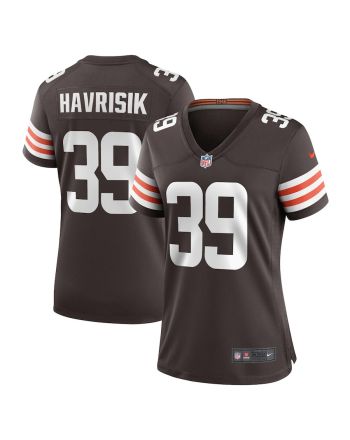 Lucas Havrisik 39 Cleveland Browns Women Team Game Jersey - Brown