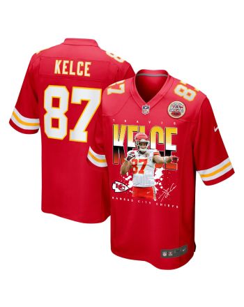 Travis Kelce 87 Kansas City Chiefs Catching Fire Game Jersey - Men, Red