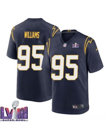 Nick Williams 95 Los Angeles Chargers Super Bowl LVIII Men Alternate Game Jersey - Navy