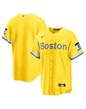 Boston Red Sox City Connect Men Jersey - Gold/Light Blue