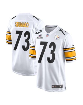 Isaac Seumalo 73 Pittsburgh Steelers 2023 Playoffs Patch Game Men Jersey - White