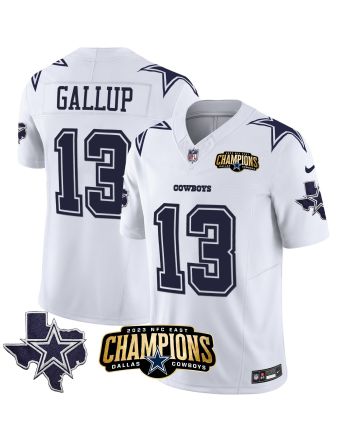 Michael Gallup 13 Dallas Cowboys 2023 NFC East Champions Patch Game Men Jersey - White