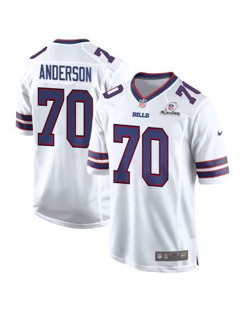 Alec Anderson 70 Buffalo Bills 2023 Playoffs Patch Game Men Jersey - White