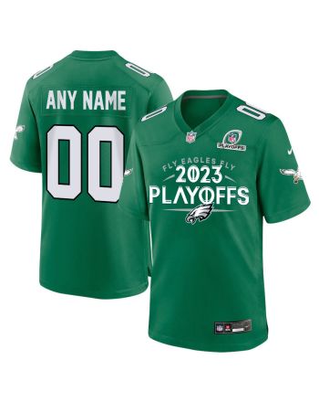 Philadelphia Eagles Fly Eagles Fly 2023 Playoffs Alternate Game Men Custom Jersey - Kelly Green