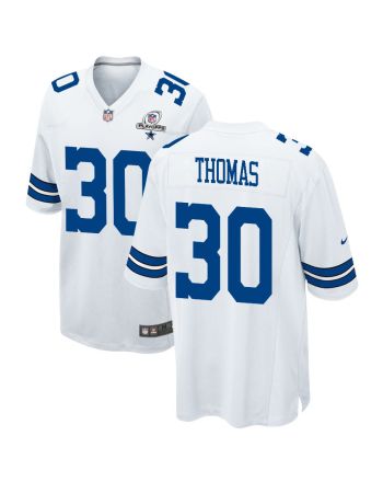 Juanyeh Thomas 30 Dallas Cowboys 2023 Playoffs Patch Game Men Jersey - White