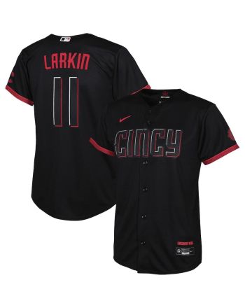 Barry Larkin 11 Cincinnati Reds Youth 2023 City Connect Jersey - Black