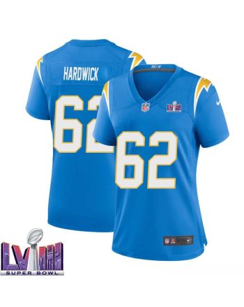 Nick Hardwick 62 Los Angeles Chargers Super Bowl LVIII Women Home Game Jersey - Powder Blue