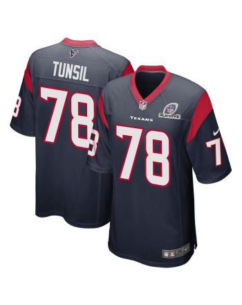 Laremy Tunsil 78 Houston Texans 2023 Playoffs Patch Game Men Jersey - Navy