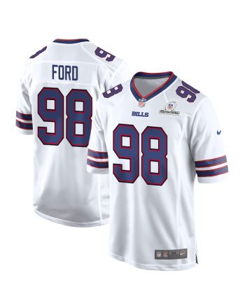 Poona Ford 98 Buffalo Bills 2024 Divisional Patch Game Men Jersey - White