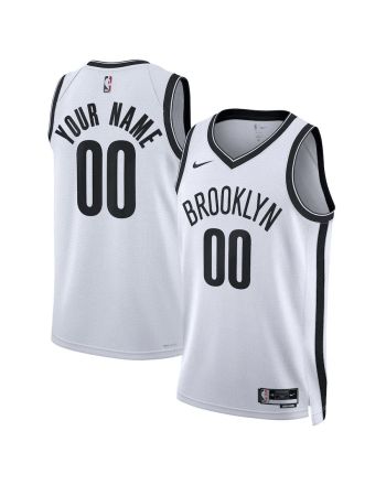 Brooklyn Nets Custom 00 Men 2022/23 Swingman Jersey White - Association Edition