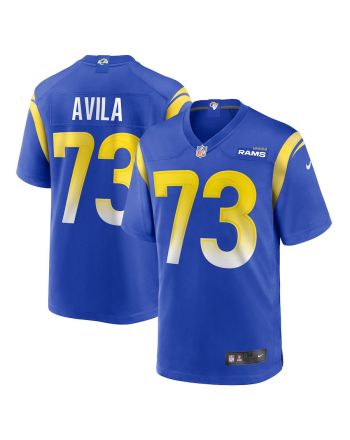 Steve Avila 73 Los Angeles Rams Game Men Jersey - Royal