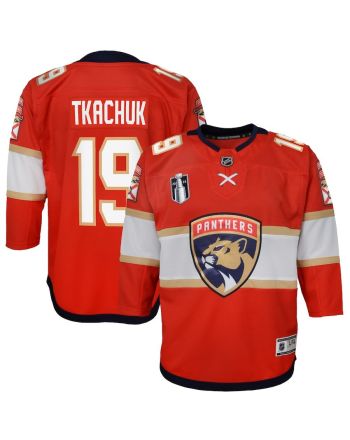 Matthew Tkachuk 19 Florida Panthers Youth 2023 Stanley Cup Final Home Jersey - Red