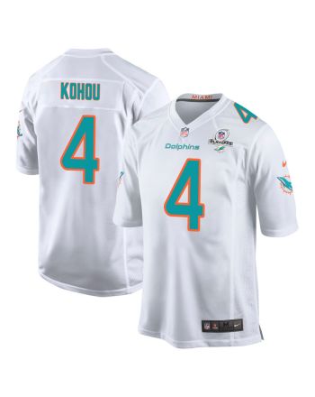 Kader Kohou 4 Miami Dolphins 2023 Playoffs Patch Game Men Jersey - White