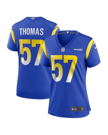 Zachary Thomas 57 Los Angeles Rams Game Women Jersey - Royal