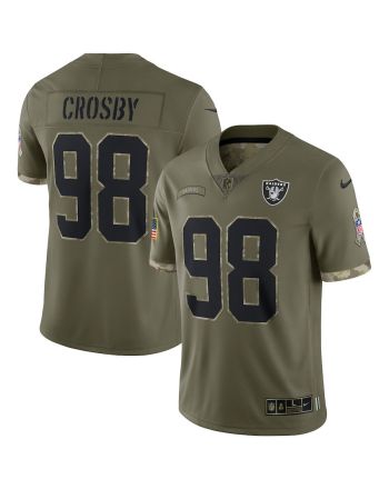 Maxx Crosby Las Vegas Raiders 2022 Salute To Service Limited Jersey - Olive