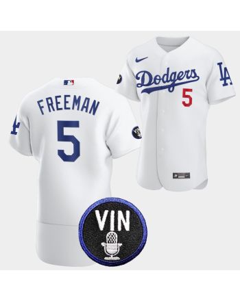 Los Angeles Dodgers Honor Vin Scully Freddie Freeman Commemorative patch Jersey White