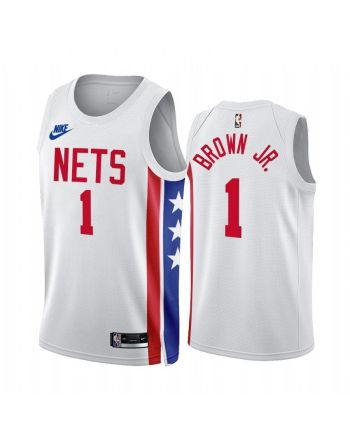 Bruce Brown Jr. 2022-23 Brooklyn Nets White 1 Classic Edition Jersey - Men Jersey