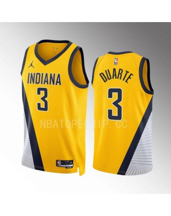 Chris Duarte 3 Indiana Pacers Yellow Statement Edition 2022-23 Jersey Swingman