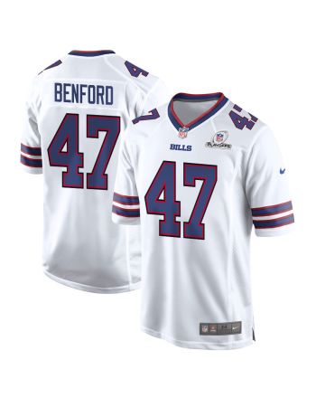 Christian Benford 47 Buffalo Bills 2023 Playoffs Patch Game Men Jersey - White